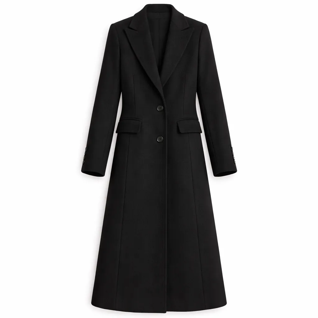 All-Black Power Look — Structured Coat & Turtleneck